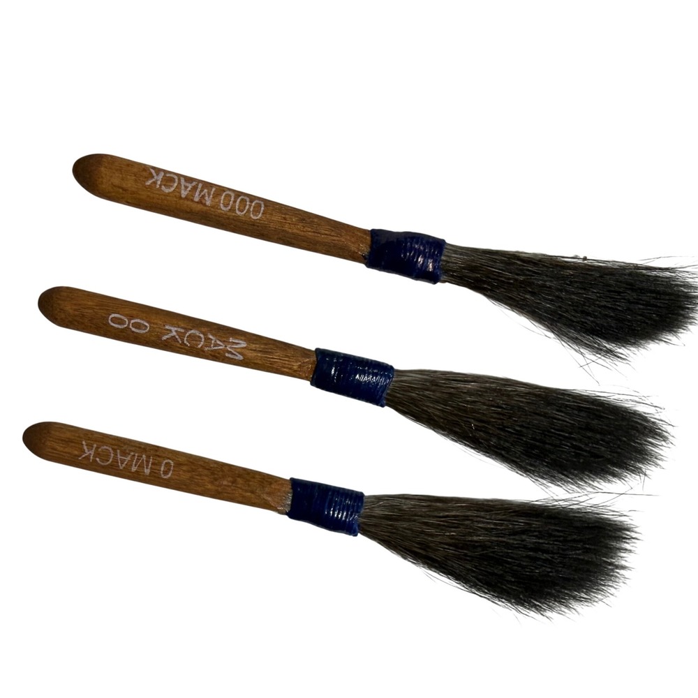 Mack Series 10 Pinstriping Brush Set Sizes 0 00 000 Squirrel Hair Detailing 3pc